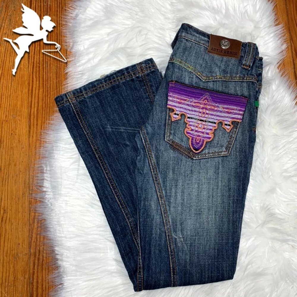 ANTIK BATIK Embroidered patchwork jeans